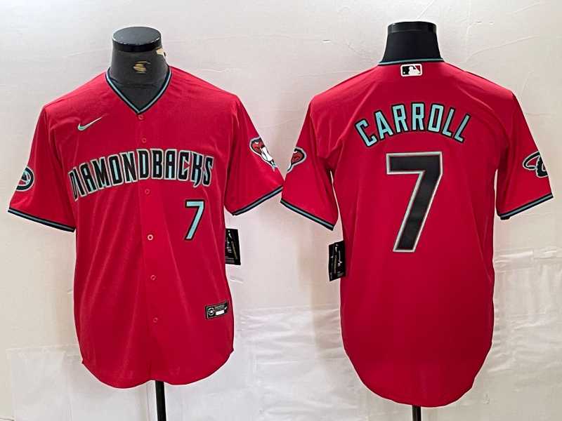 Mens Arizona Diamondbacks #7 Corbin Carroll Red 2024 Cool Base Stitched Baseball Jersey->arizona diamondbacks->MLB Jersey